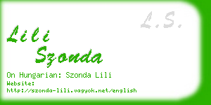 lili szonda business card